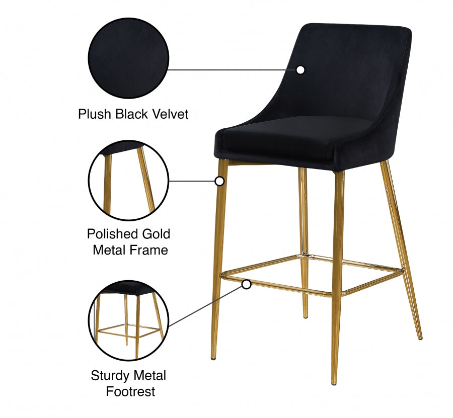 Tabouret de comptoir en velours Karina