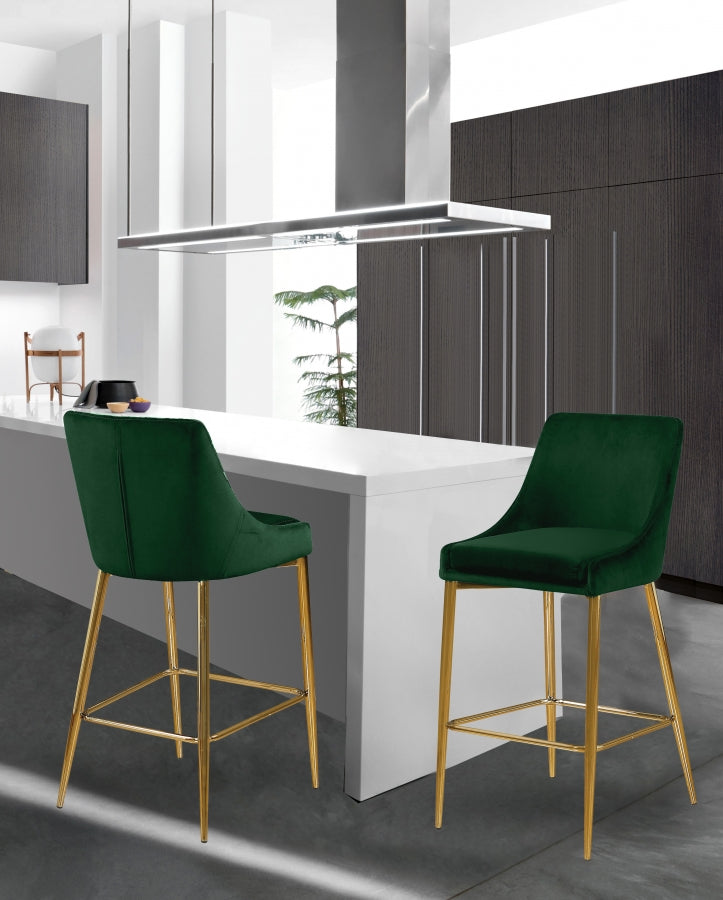Tabouret de comptoir en velours Karina