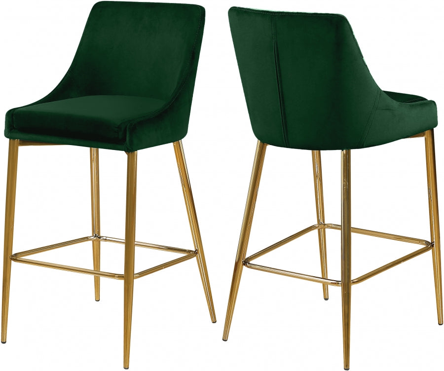 Tabouret de comptoir en velours Karina