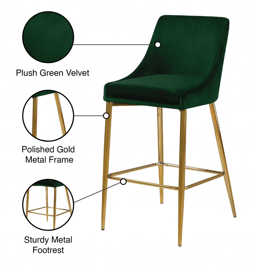 Tabouret de comptoir en velours Karina
