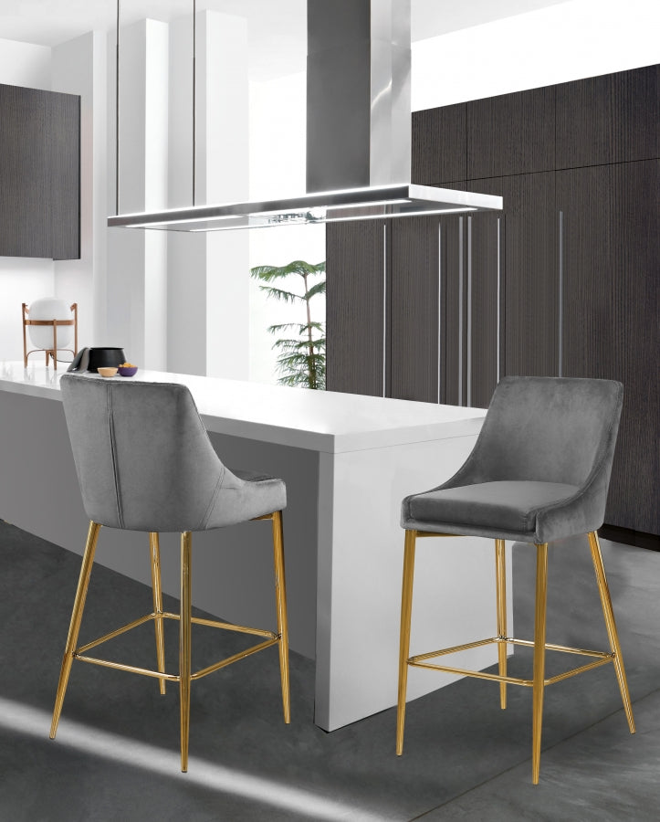 Tabouret de comptoir en velours Karina