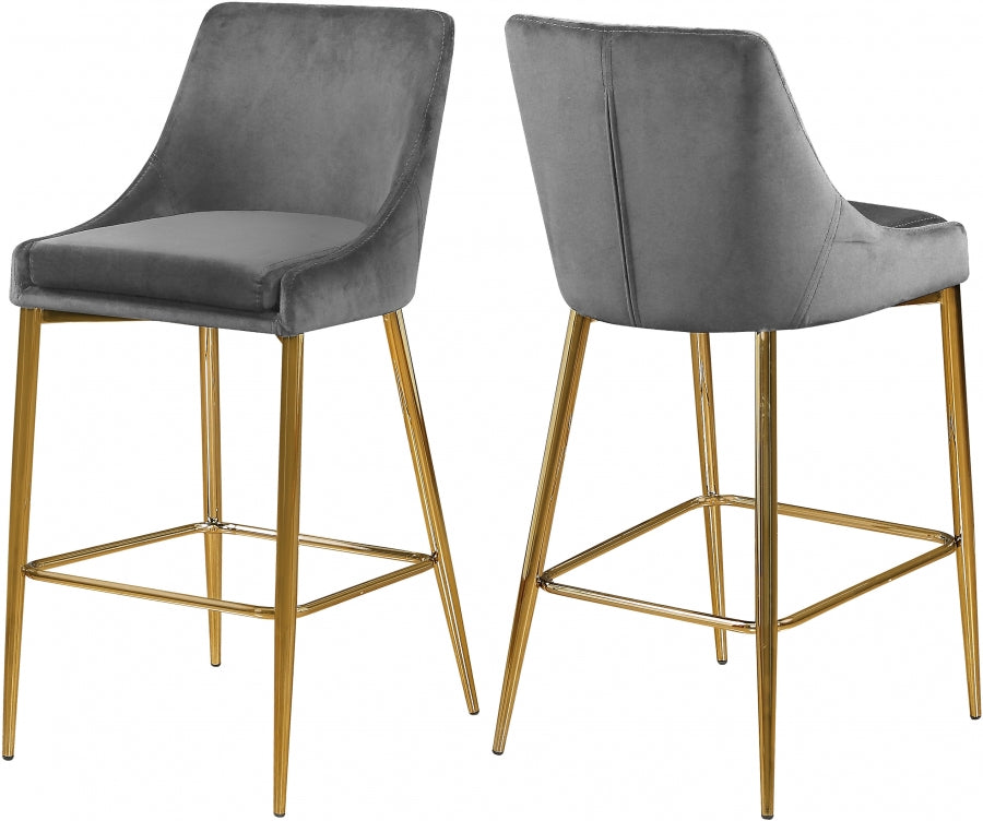 Tabouret de comptoir en velours Karina