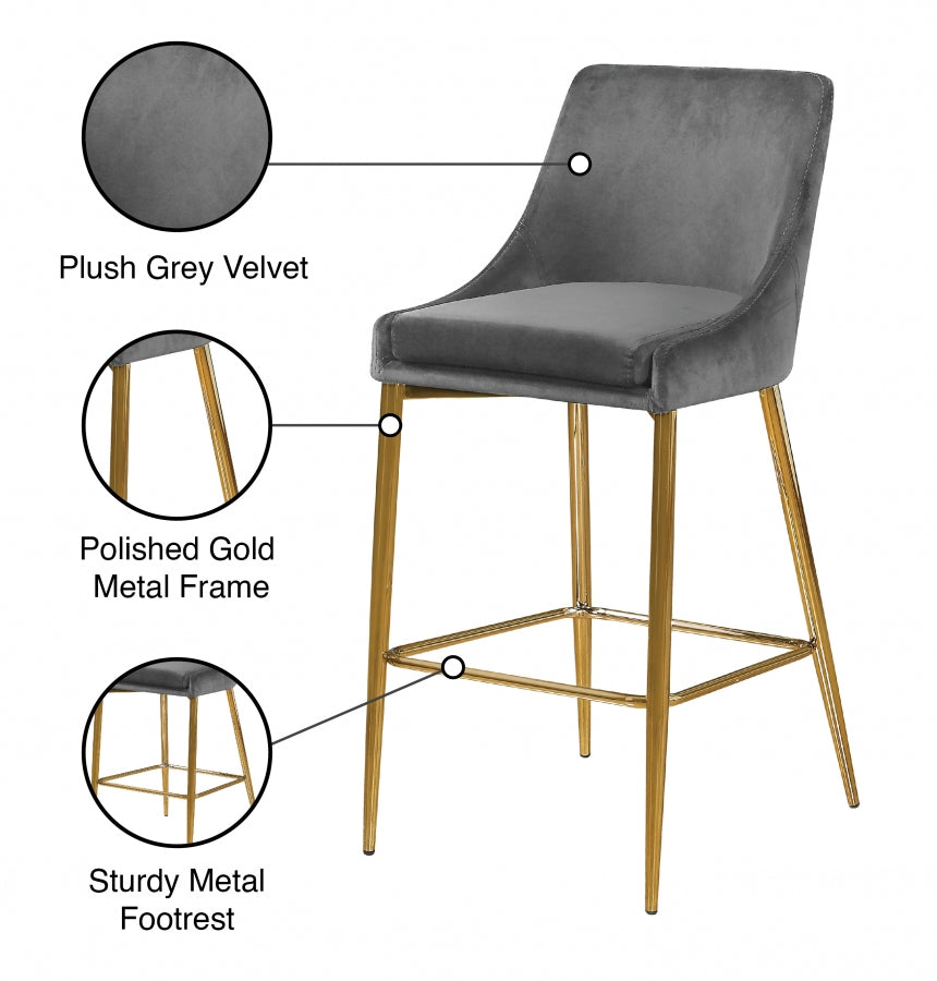 Tabouret de comptoir en velours Karina