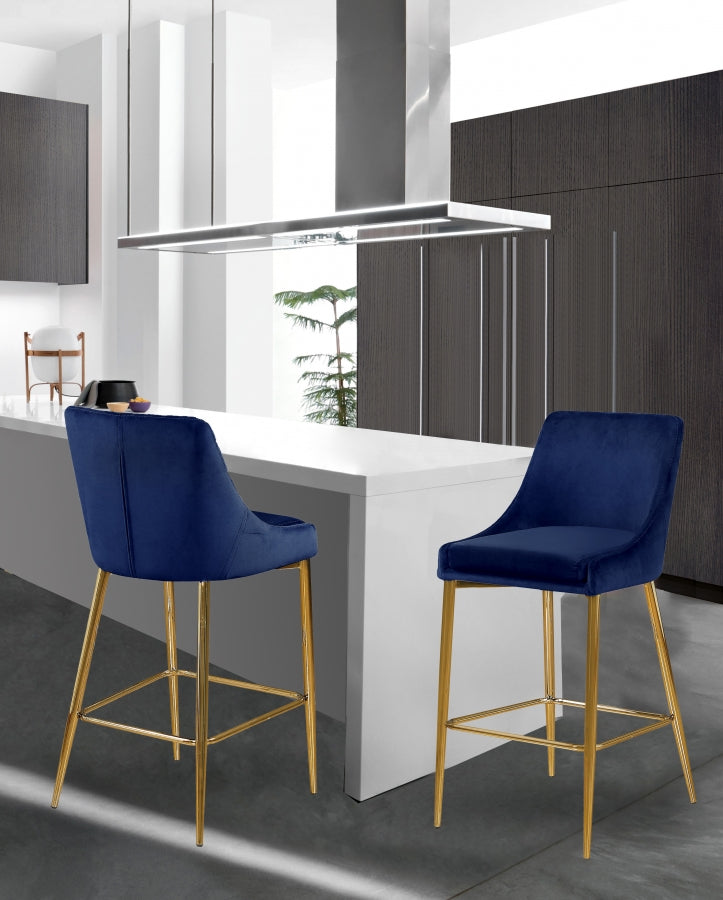 Tabouret de comptoir en velours Karina