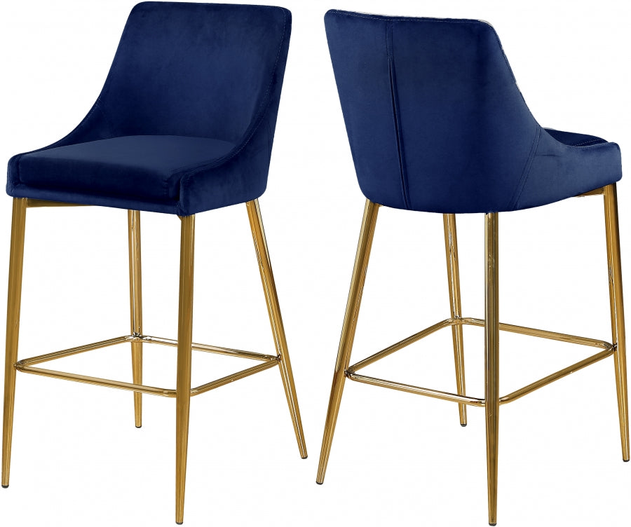 Tabouret de comptoir en velours Karina