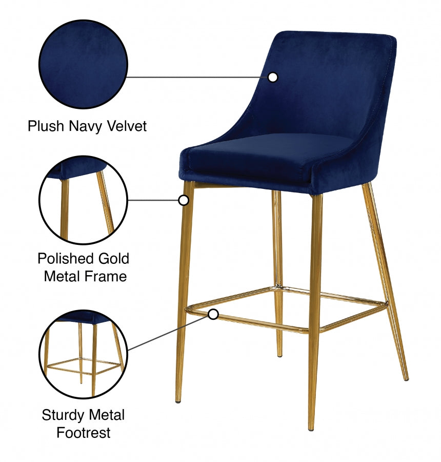 Tabouret de comptoir en velours Karina