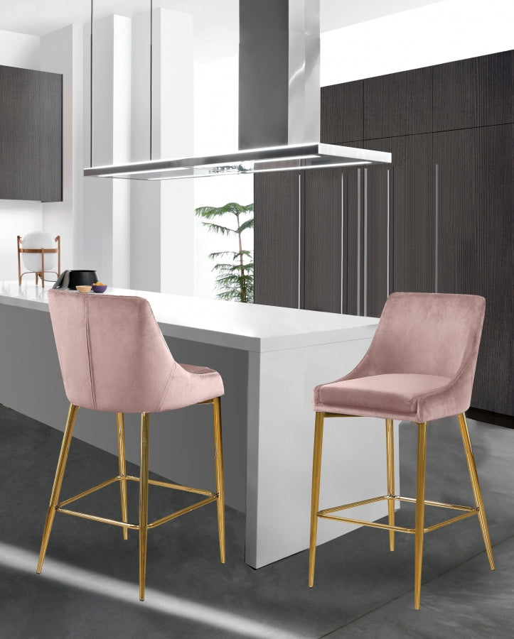 Tabouret de comptoir en velours Karina