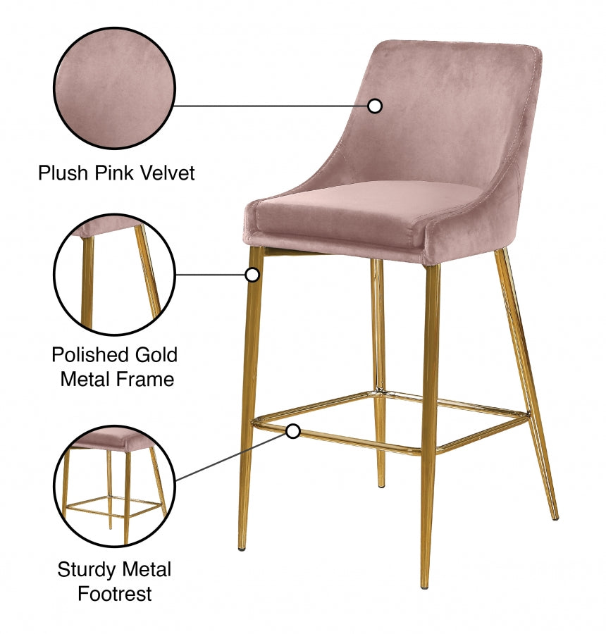 Tabouret de comptoir en velours Karina