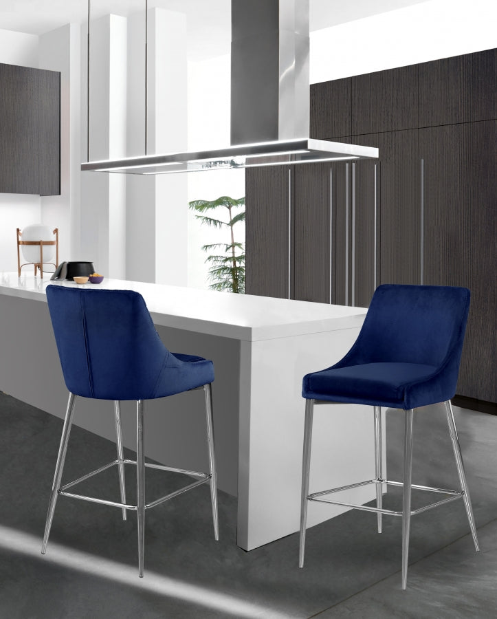 Tabouret de comptoir en velours Karina