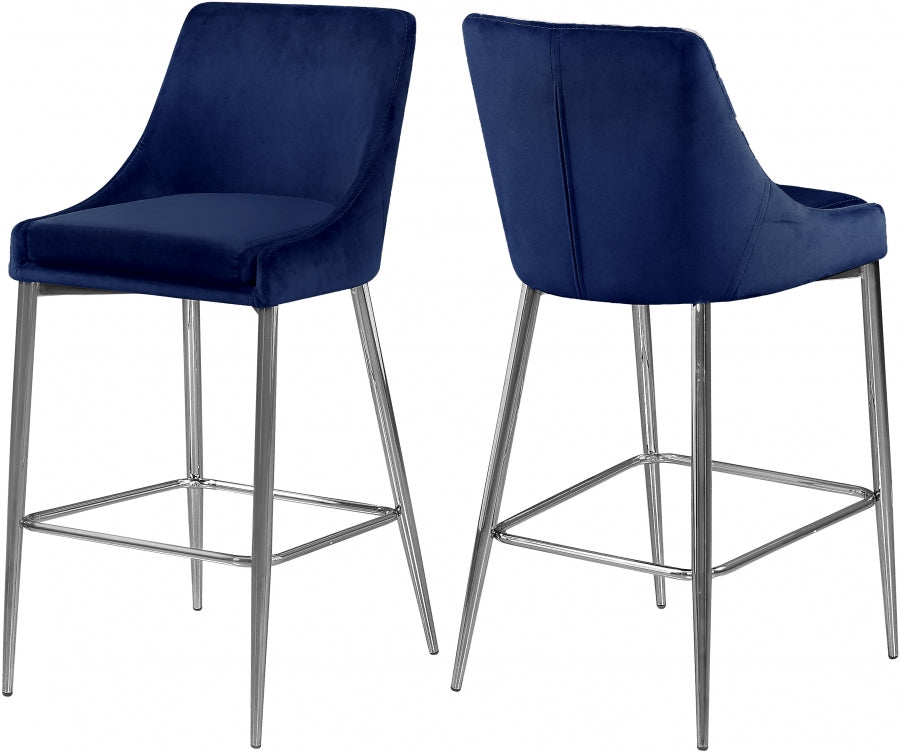 Tabouret de comptoir en velours Karina