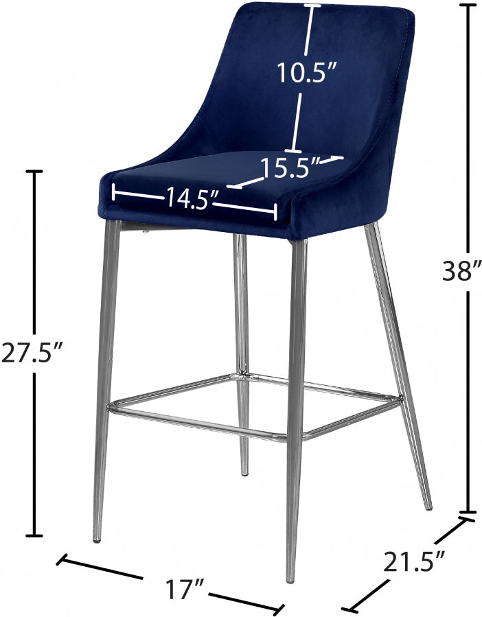 Tabouret de comptoir en velours Karina