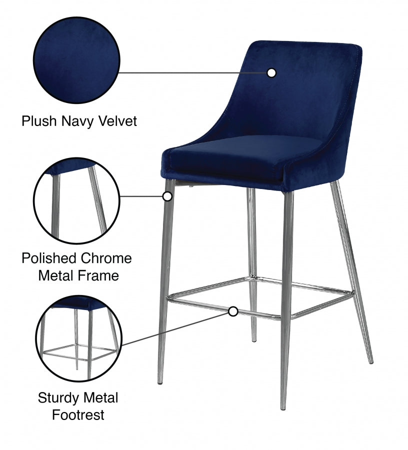 Tabouret de comptoir en velours Karina