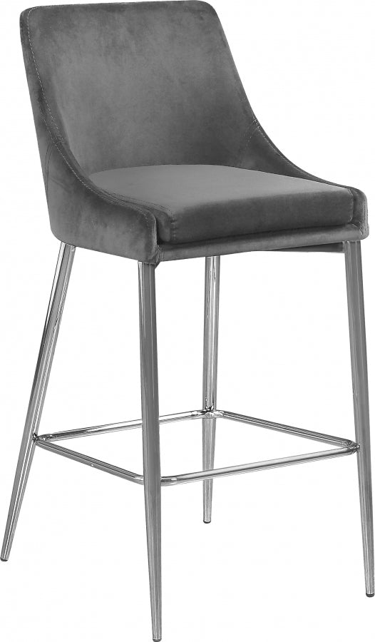 Tabouret de comptoir en velours Karina