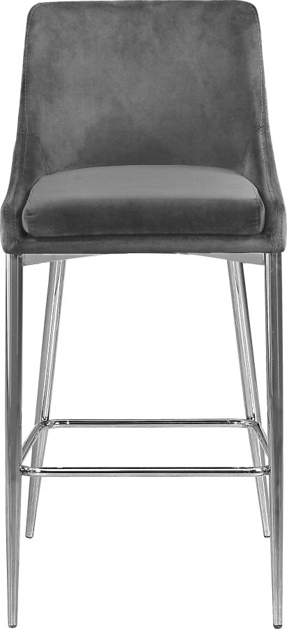 Tabouret de comptoir en velours Karina