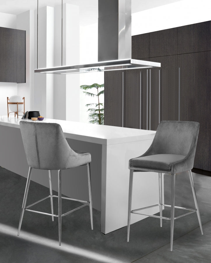 Tabouret de comptoir en velours Karina