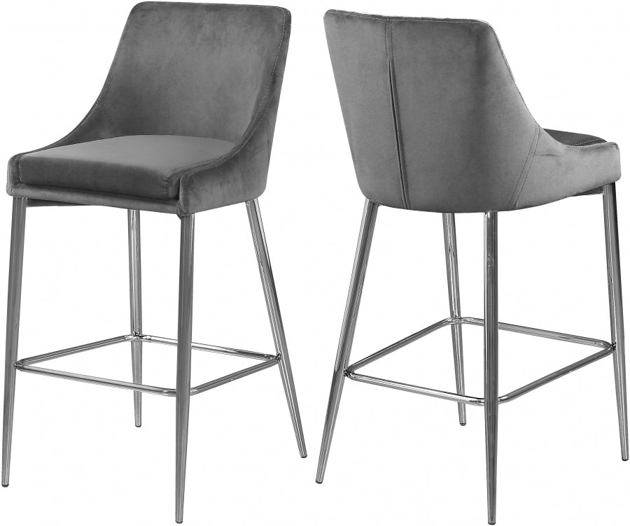 Tabouret de comptoir en velours Karina