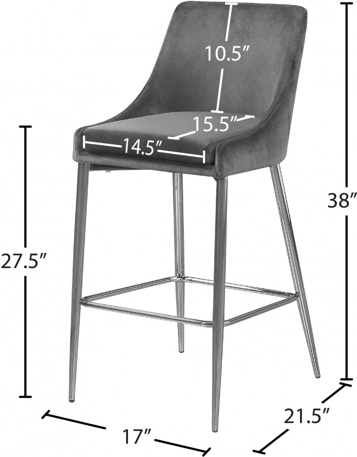 Tabouret de comptoir en velours Karina
