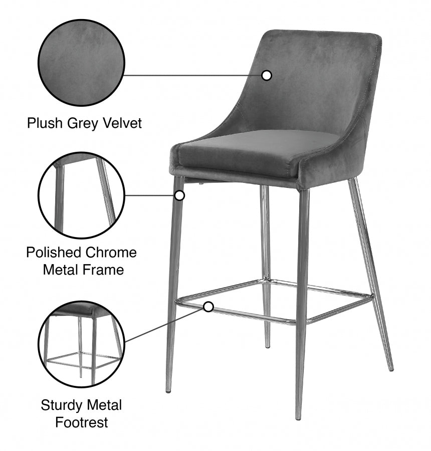 Tabouret de comptoir en velours Karina