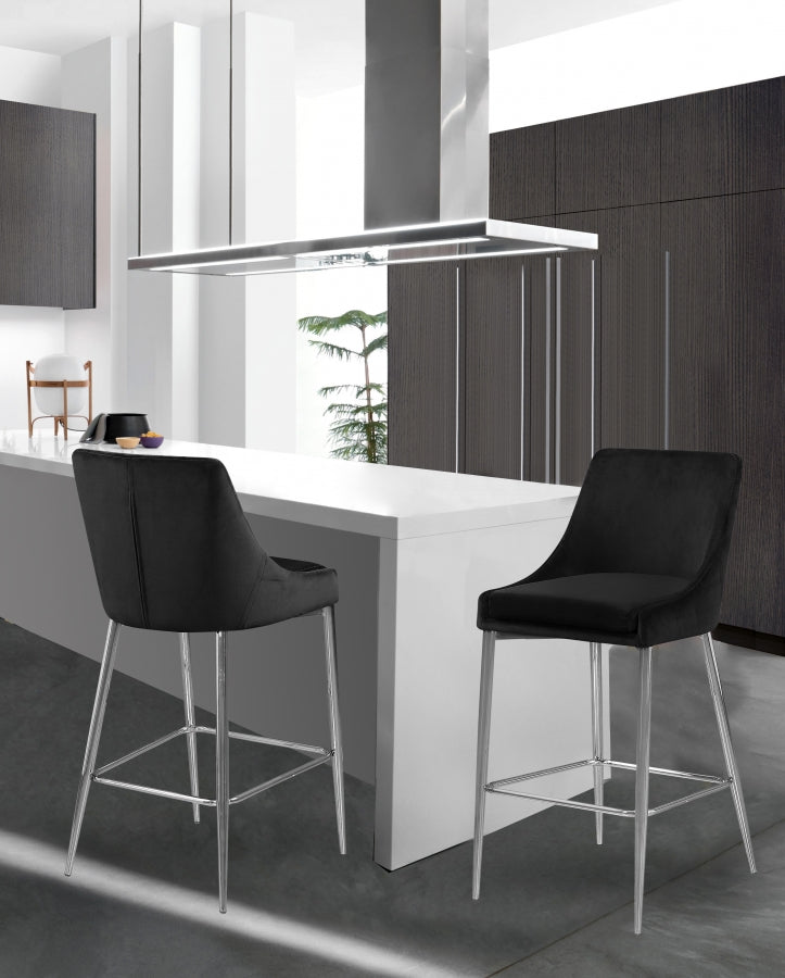 Tabouret de comptoir en velours Karina