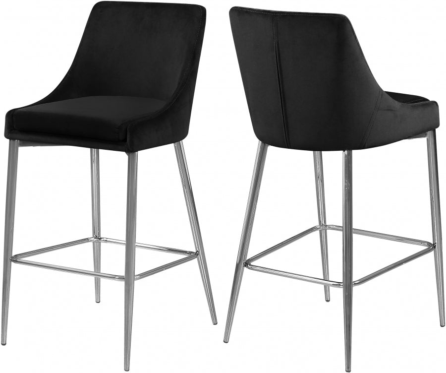 Tabouret de comptoir en velours Karina