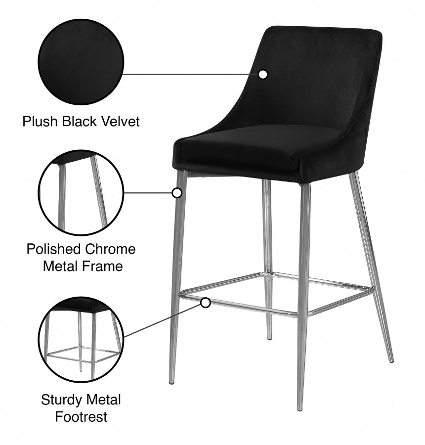 Tabouret de comptoir en velours Karina