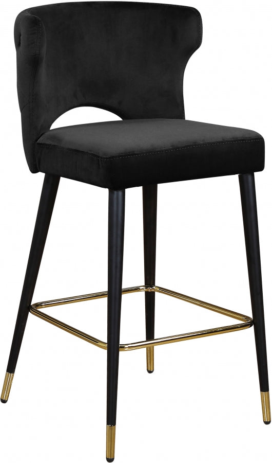Tabouret de comptoir en velours Kelly