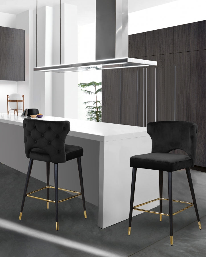 Tabouret de comptoir en velours Kelly