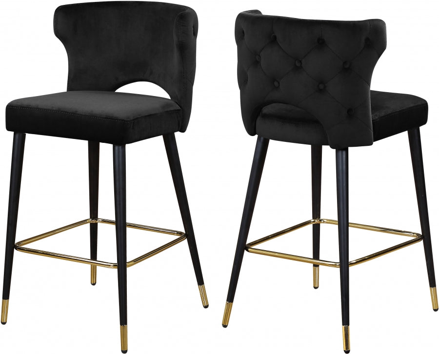 Tabouret de comptoir en velours Kelly