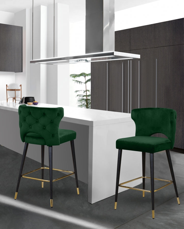 Tabouret de comptoir en velours Kelly