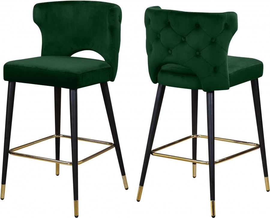 Tabouret de comptoir en velours Kelly