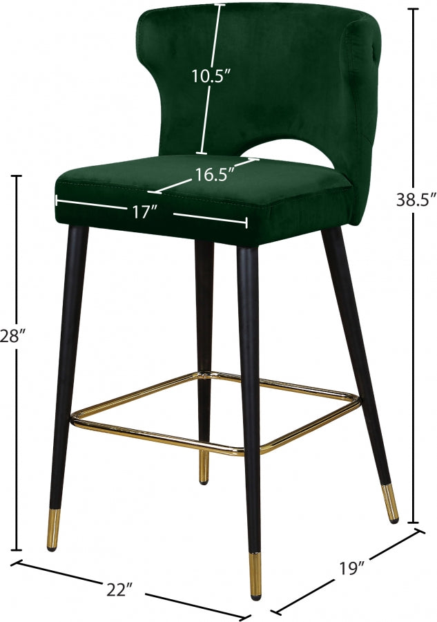 Tabouret de comptoir en velours Kelly