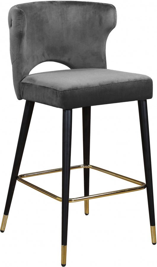 Tabouret de comptoir en velours Kelly
