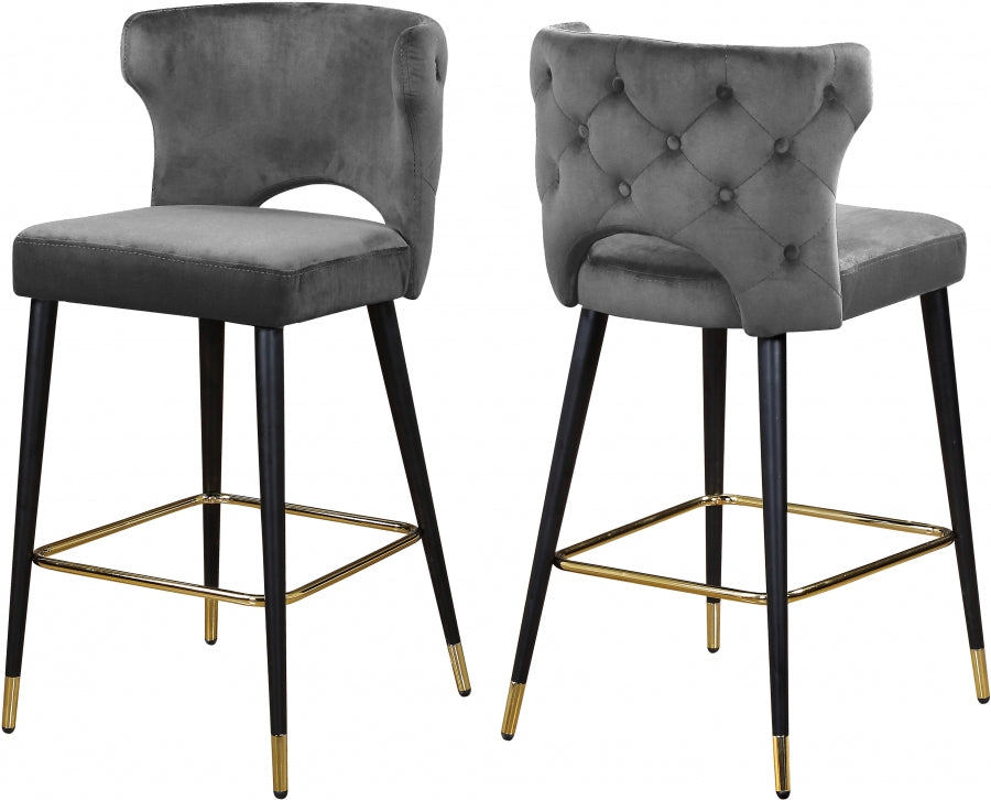 Tabouret de comptoir en velours Kelly