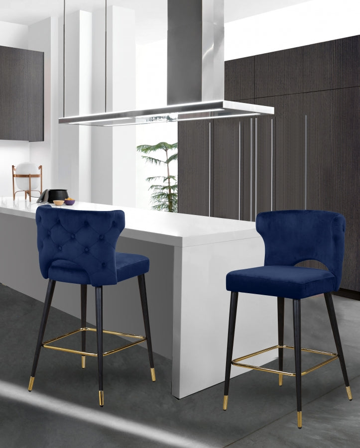 Tabouret de comptoir en velours Kelly