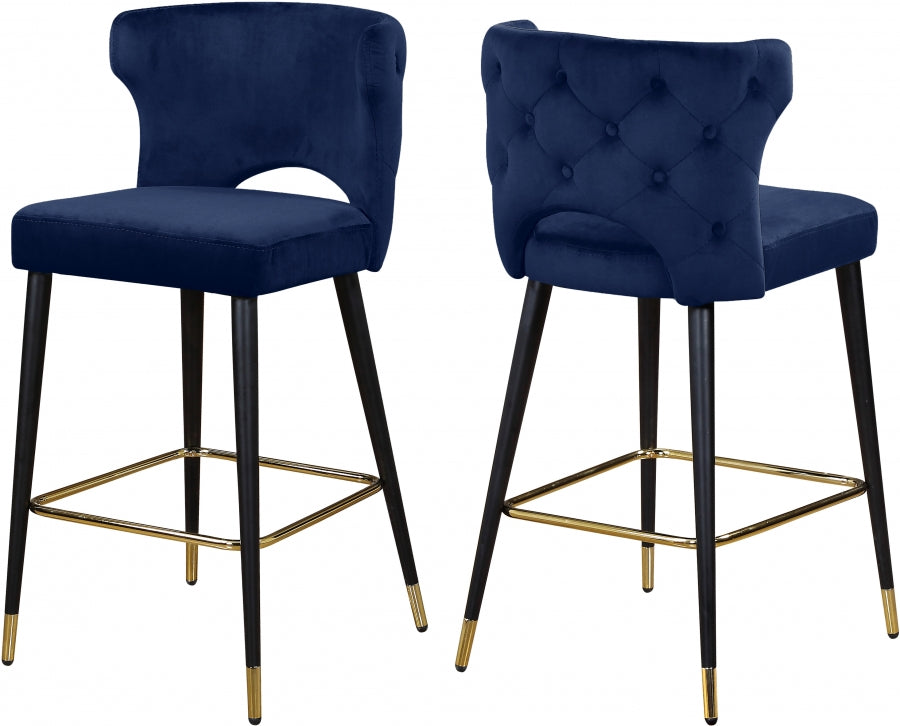 Tabouret de comptoir en velours Kelly