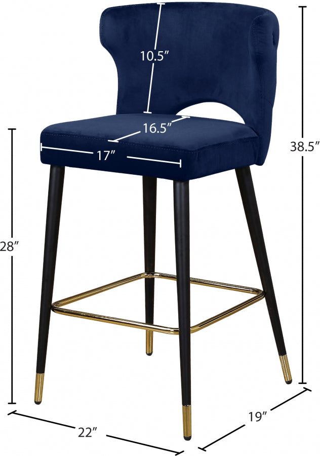 Tabouret de comptoir en velours Kelly