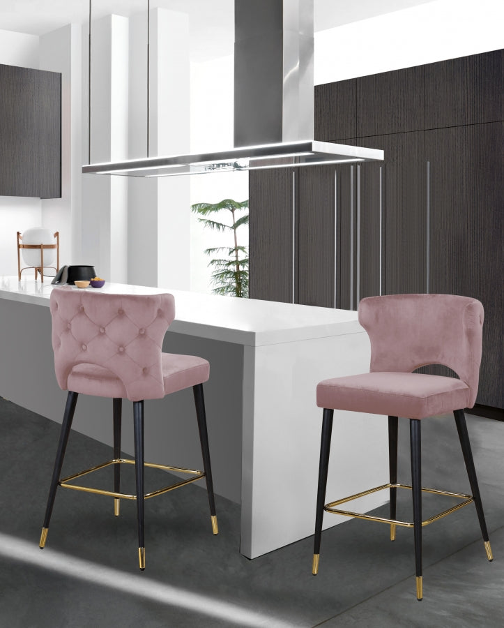 Tabouret de comptoir en velours Kelly