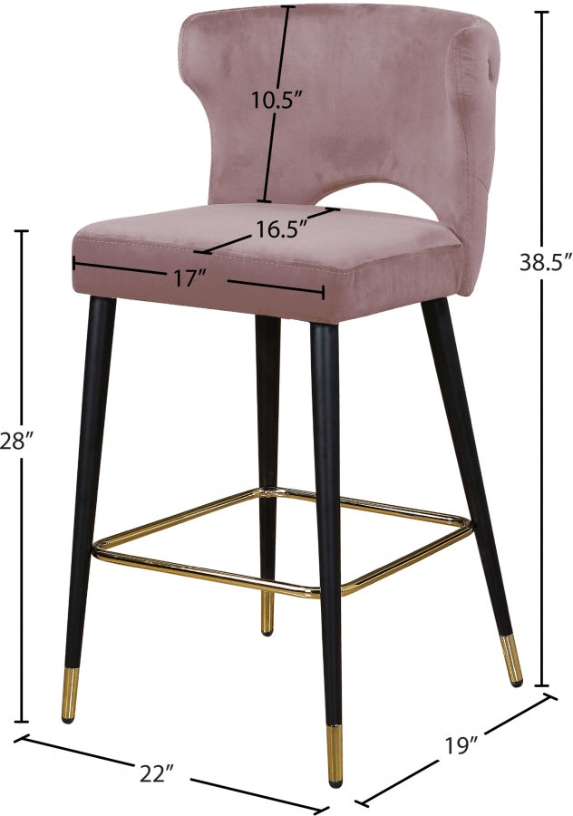 Tabouret de comptoir en velours Kelly