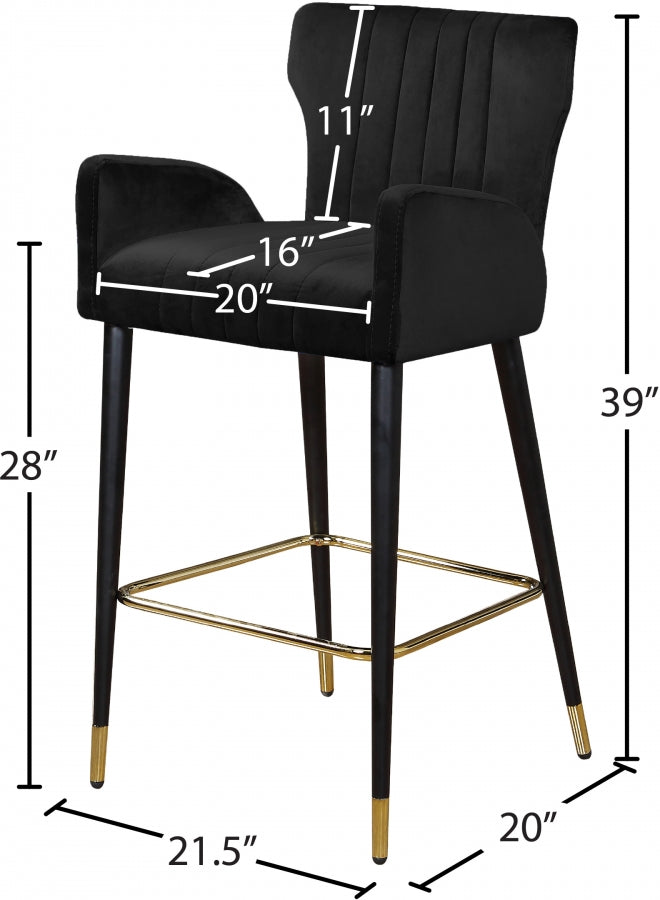 Tabouret de comptoir en velours Luxe