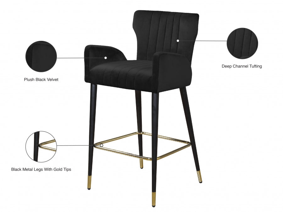 Tabouret de comptoir en velours Luxe
