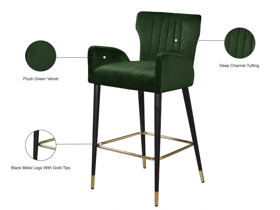 Tabouret de comptoir en velours Luxe