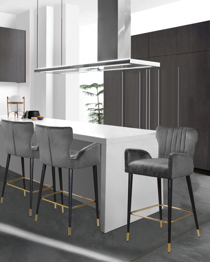 Tabouret de comptoir en velours Luxe