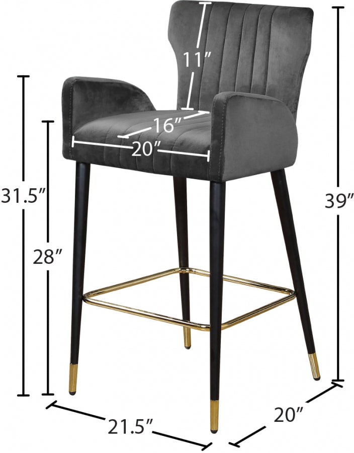 Tabouret de comptoir en velours Luxe