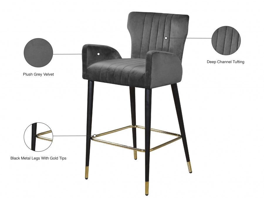 Tabouret de comptoir en velours Luxe