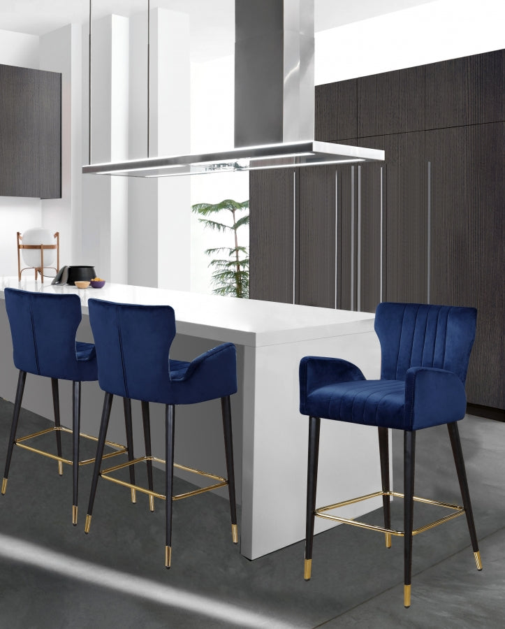 Tabouret de comptoir en velours Luxe