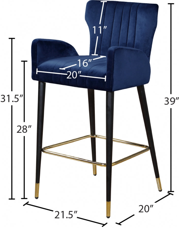 Tabouret de comptoir en velours Luxe