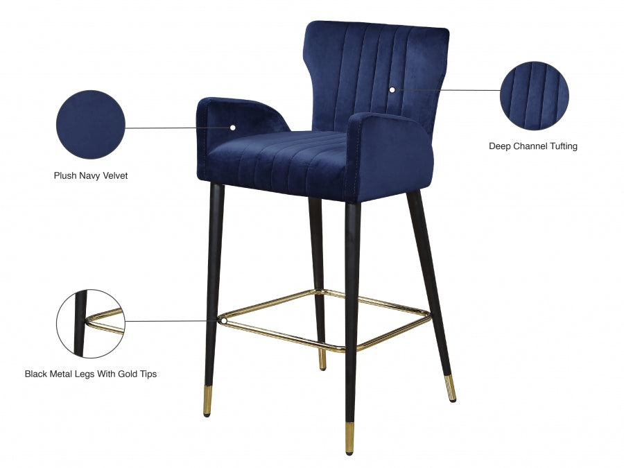 Tabouret de comptoir en velours Luxe