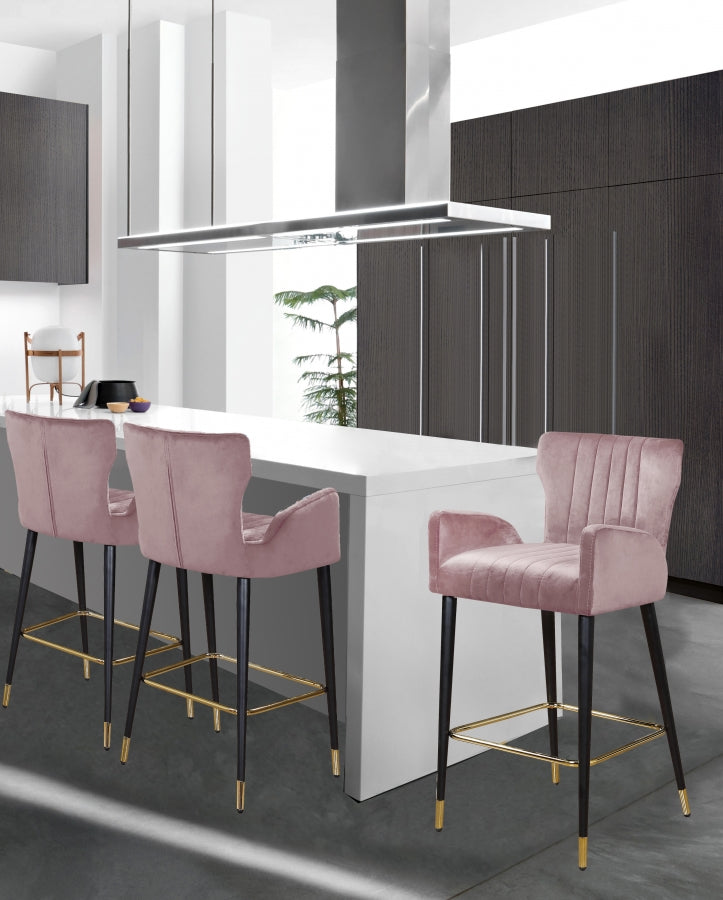 Tabouret de comptoir en velours Luxe