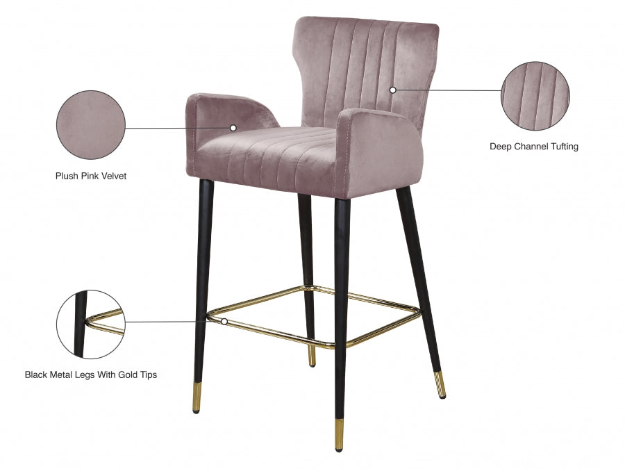 Tabouret de comptoir en velours Luxe