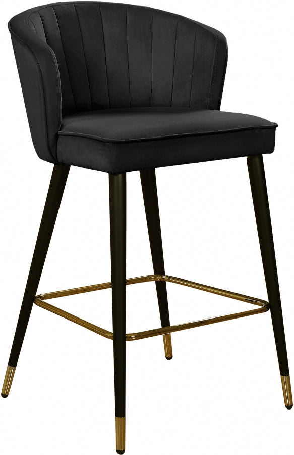Tabouret de comptoir en velours Cassie